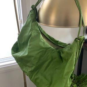 Green leather bag